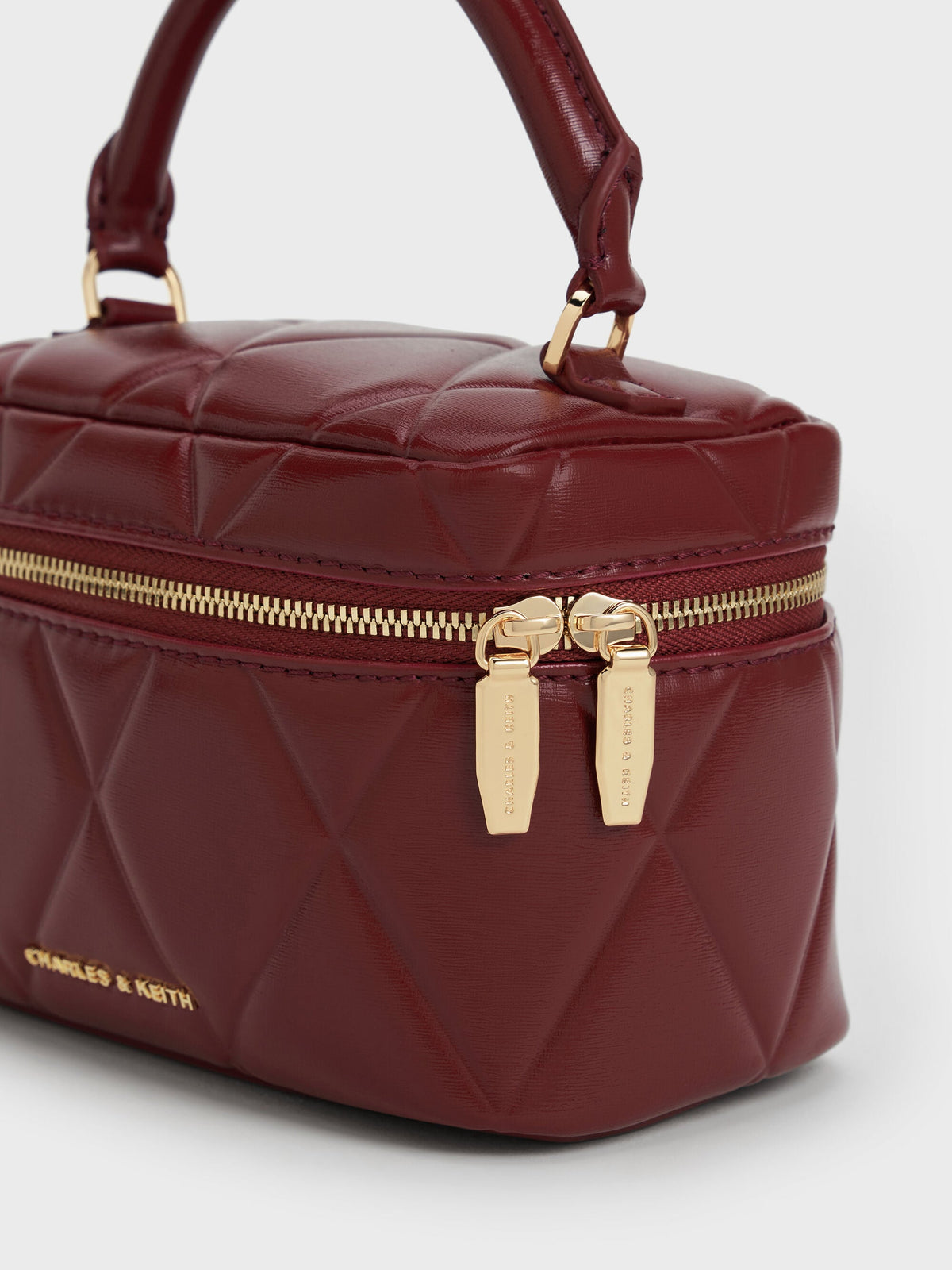 CHARLES & KEITH Special Offer | Arwen Quilted Vanity Bag - Burgundy