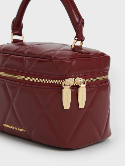 CHARLES & KEITH Special Offer | Arwen Quilted Vanity Bag - Burgundy