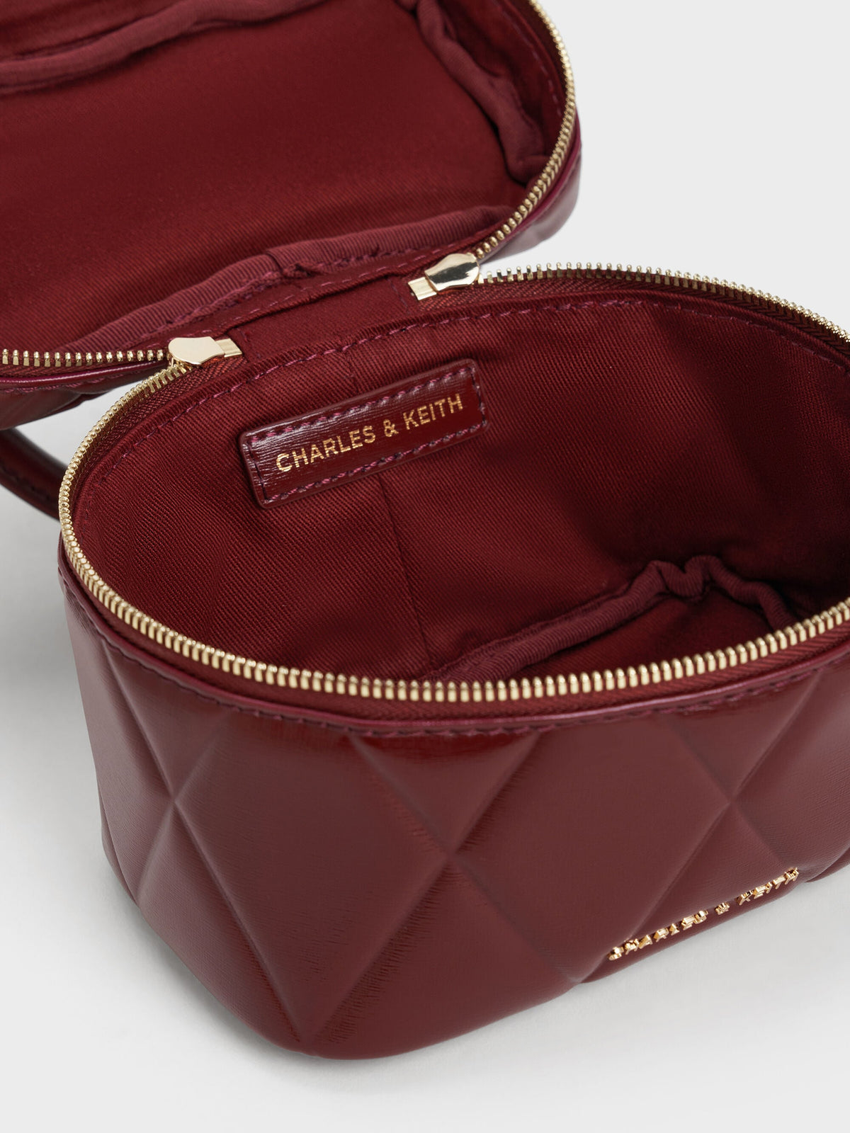 CHARLES & KEITH Special Offer | Arwen Quilted Vanity Bag - Burgundy
