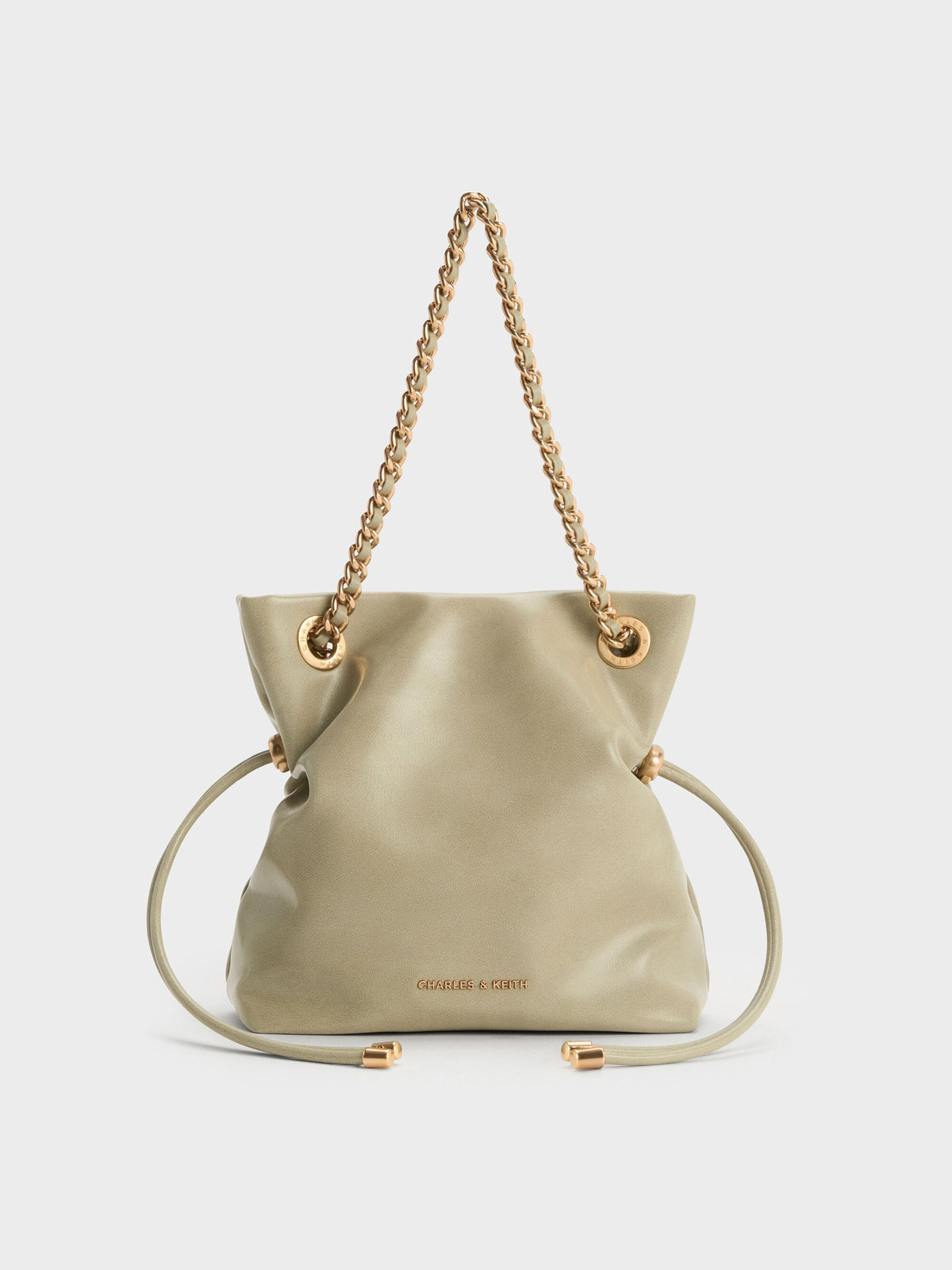 CHARLES & KEITH Discount | Arya Braided-Chain Crossbody Bag - Pale Olive