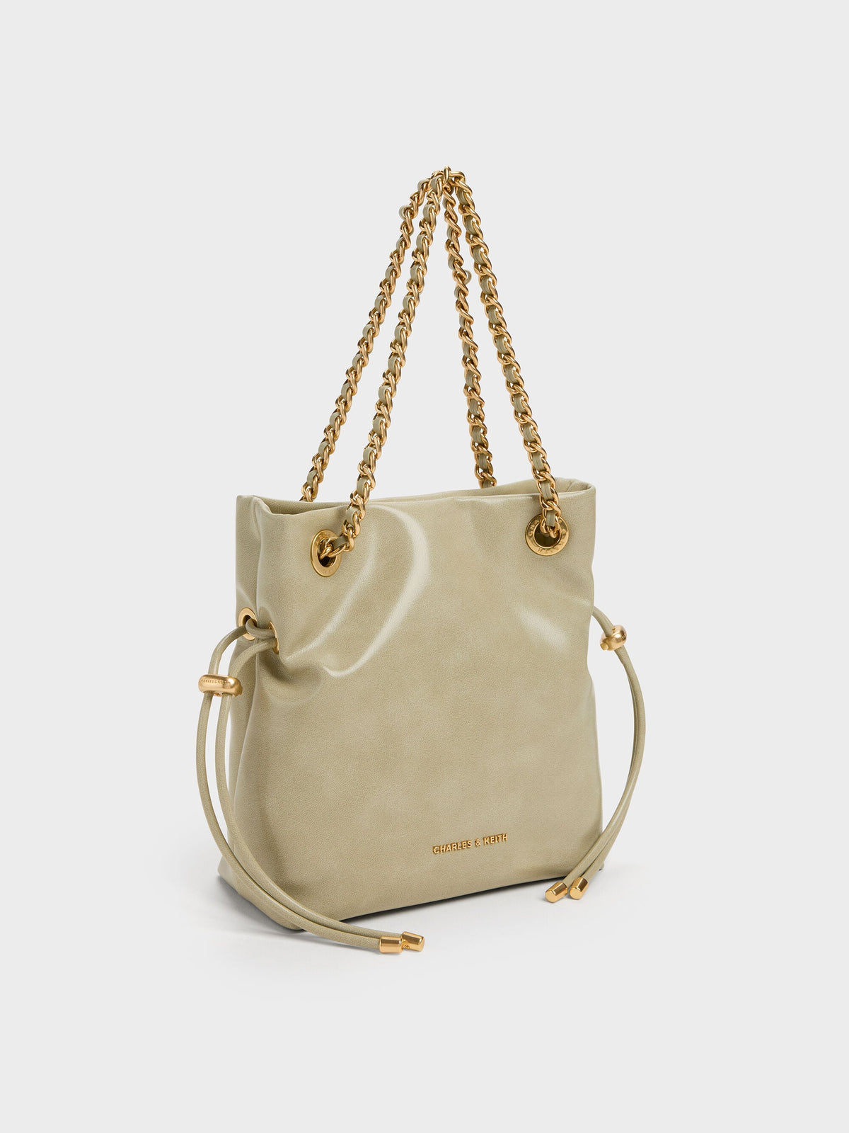 CHARLES & KEITH Discount | Arya Braided-Chain Crossbody Bag - Pale Olive