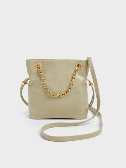CHARLES & KEITH Discount | Arya Braided-Chain Crossbody Bag - Pale Olive