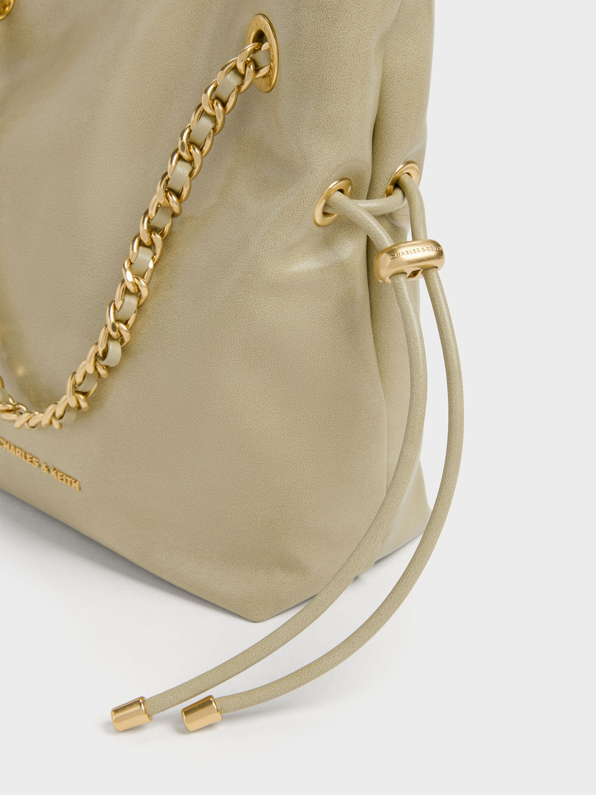 CHARLES & KEITH Discount | Arya Braided-Chain Crossbody Bag - Pale Olive