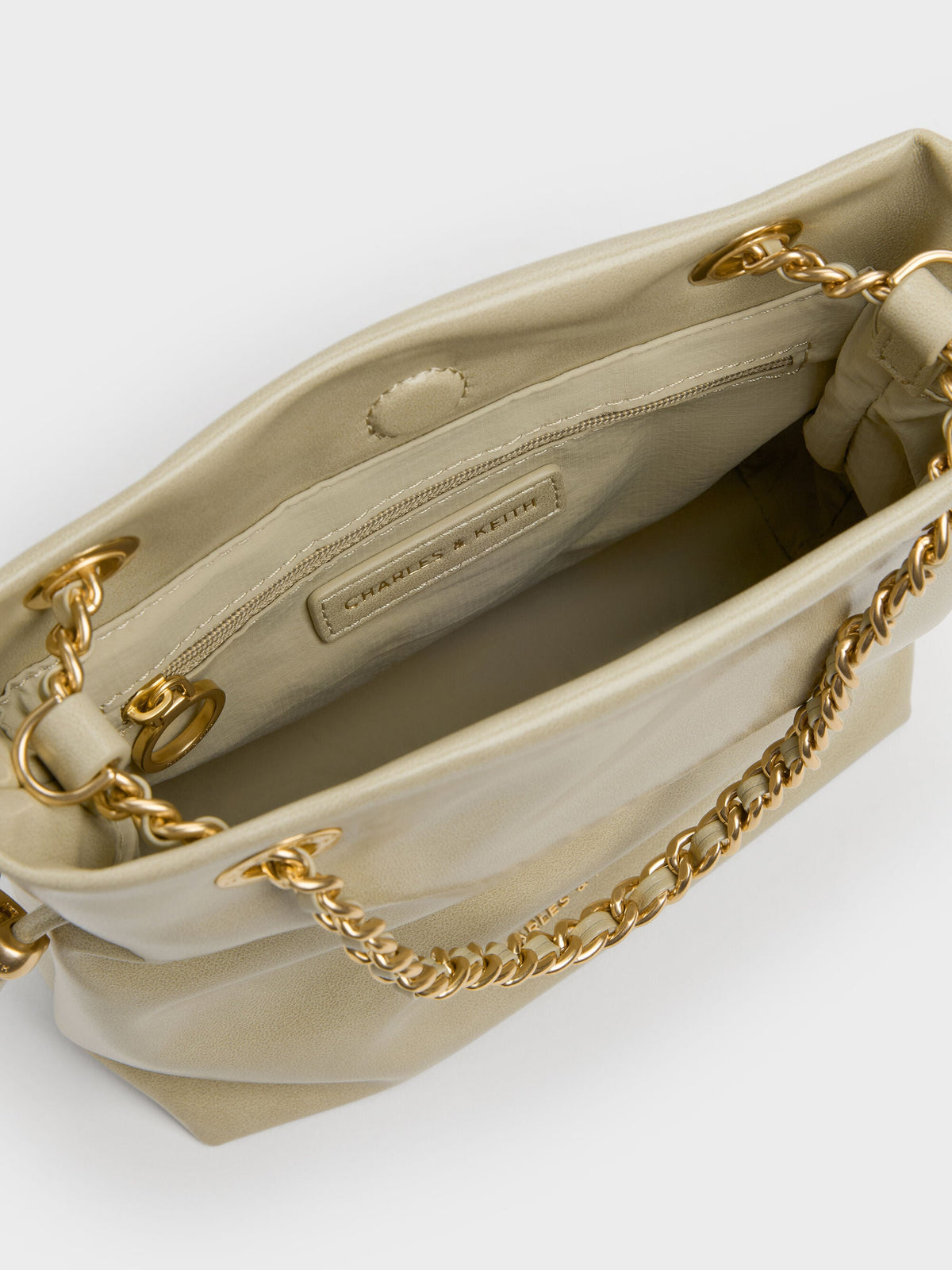 CHARLES & KEITH Discount | Arya Braided-Chain Crossbody Bag - Pale Olive