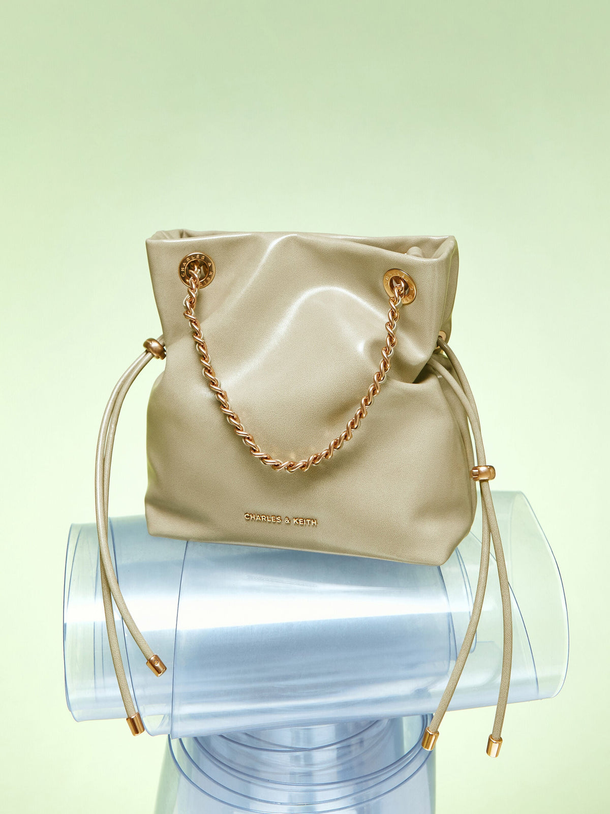 CHARLES & KEITH Discount | Arya Braided-Chain Crossbody Bag - Pale Olive