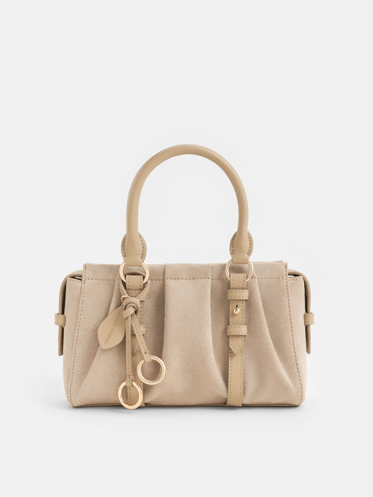 CHARLES & KEITH Latest | Britton Top Handle Tote Bag - Nutmeg Beige