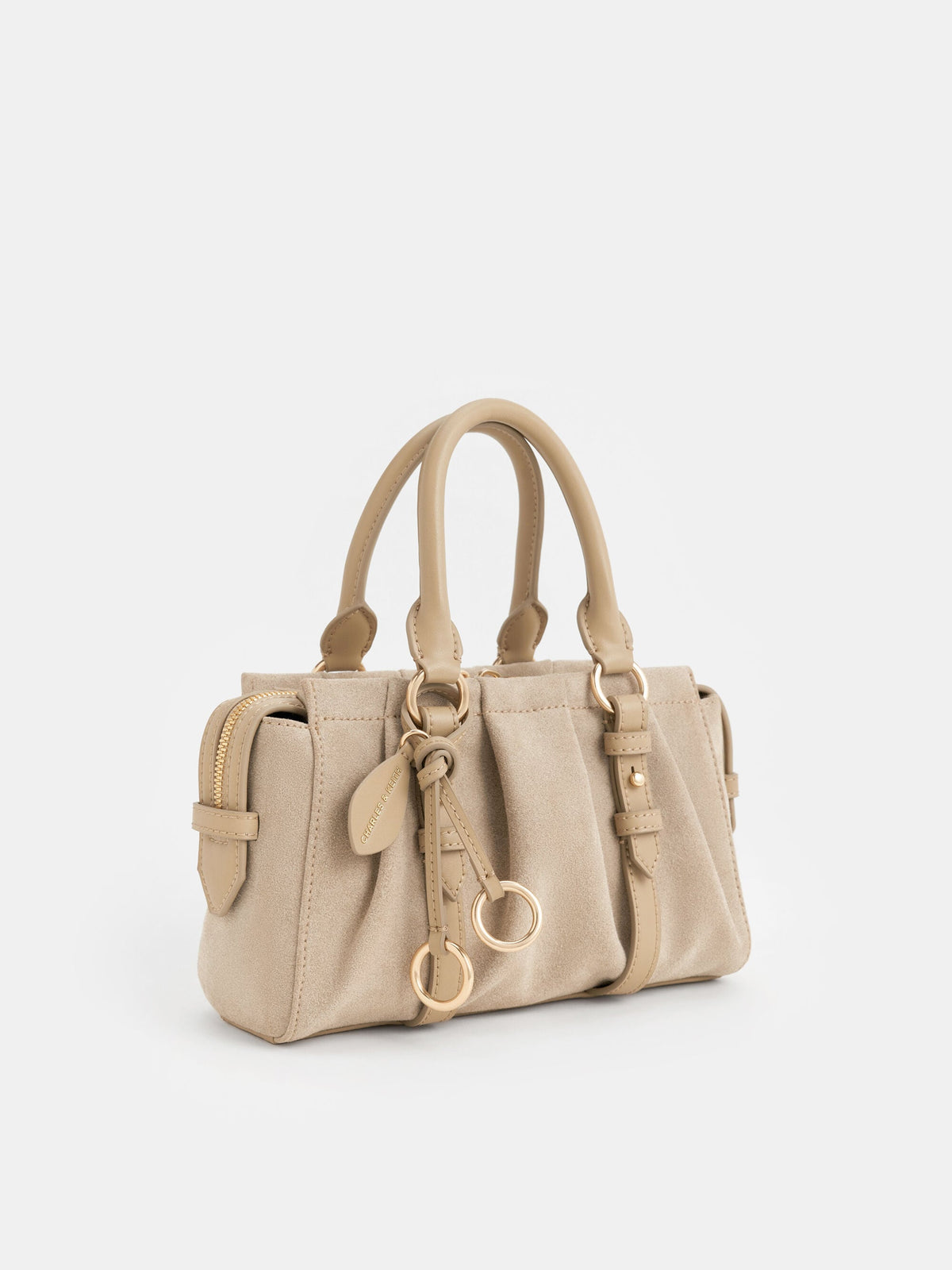 CHARLES & KEITH Latest | Britton Top Handle Tote Bag - Nutmeg Beige