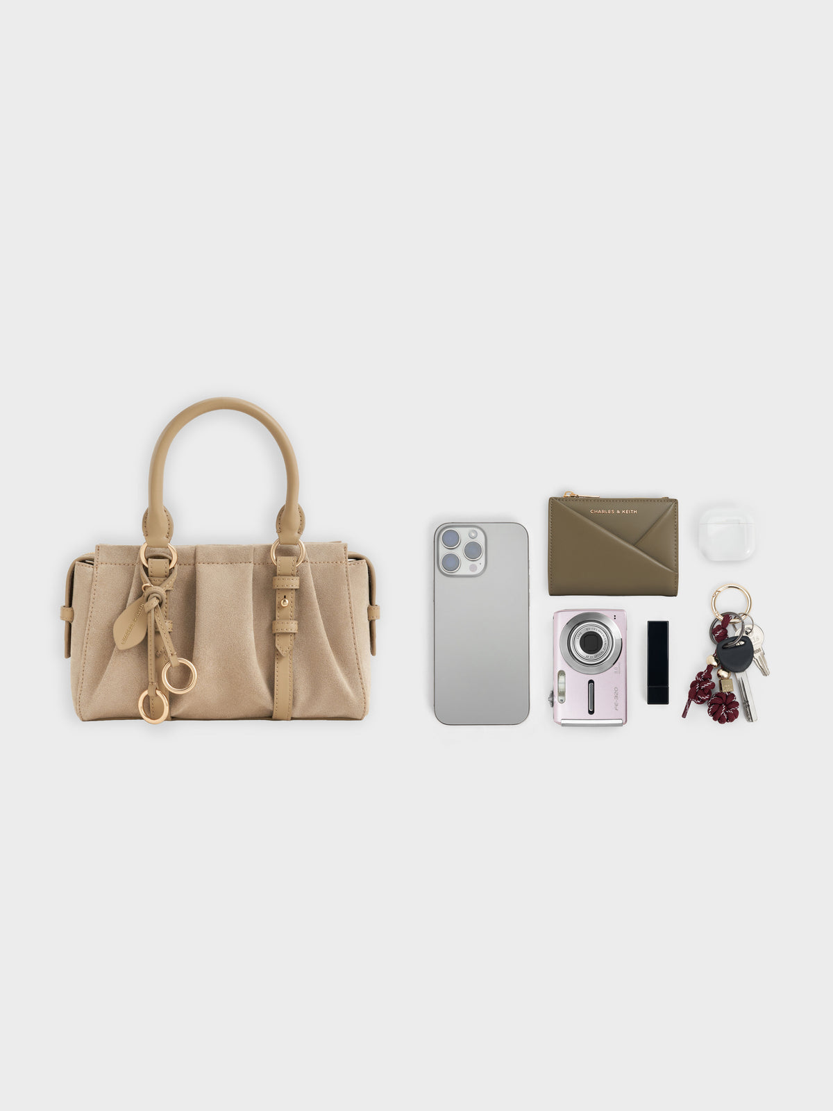 CHARLES & KEITH Latest | Britton Top Handle Tote Bag - Nutmeg Beige