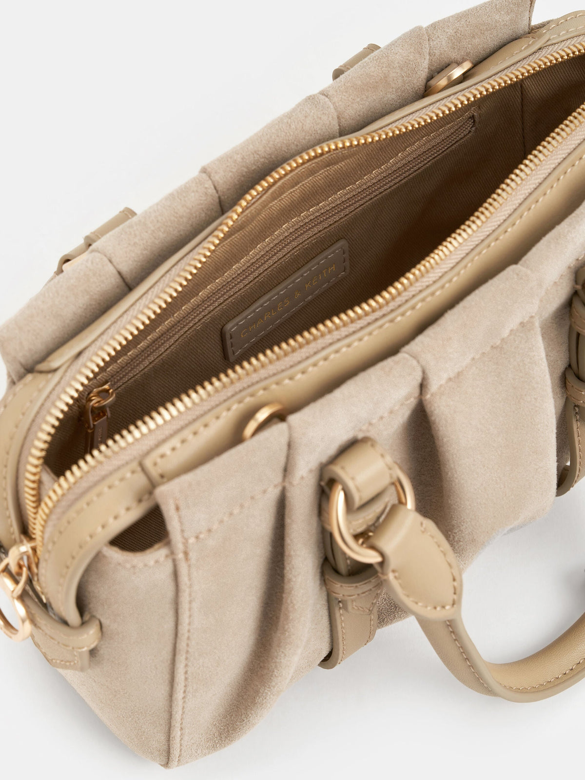 CHARLES & KEITH Latest | Britton Top Handle Tote Bag - Nutmeg Beige