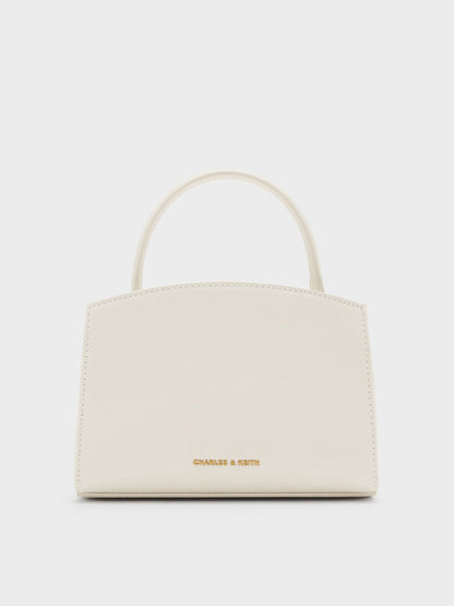 CHARLES & KEITH Classic | Aubrielle Belted Top Handle Bag - Cream