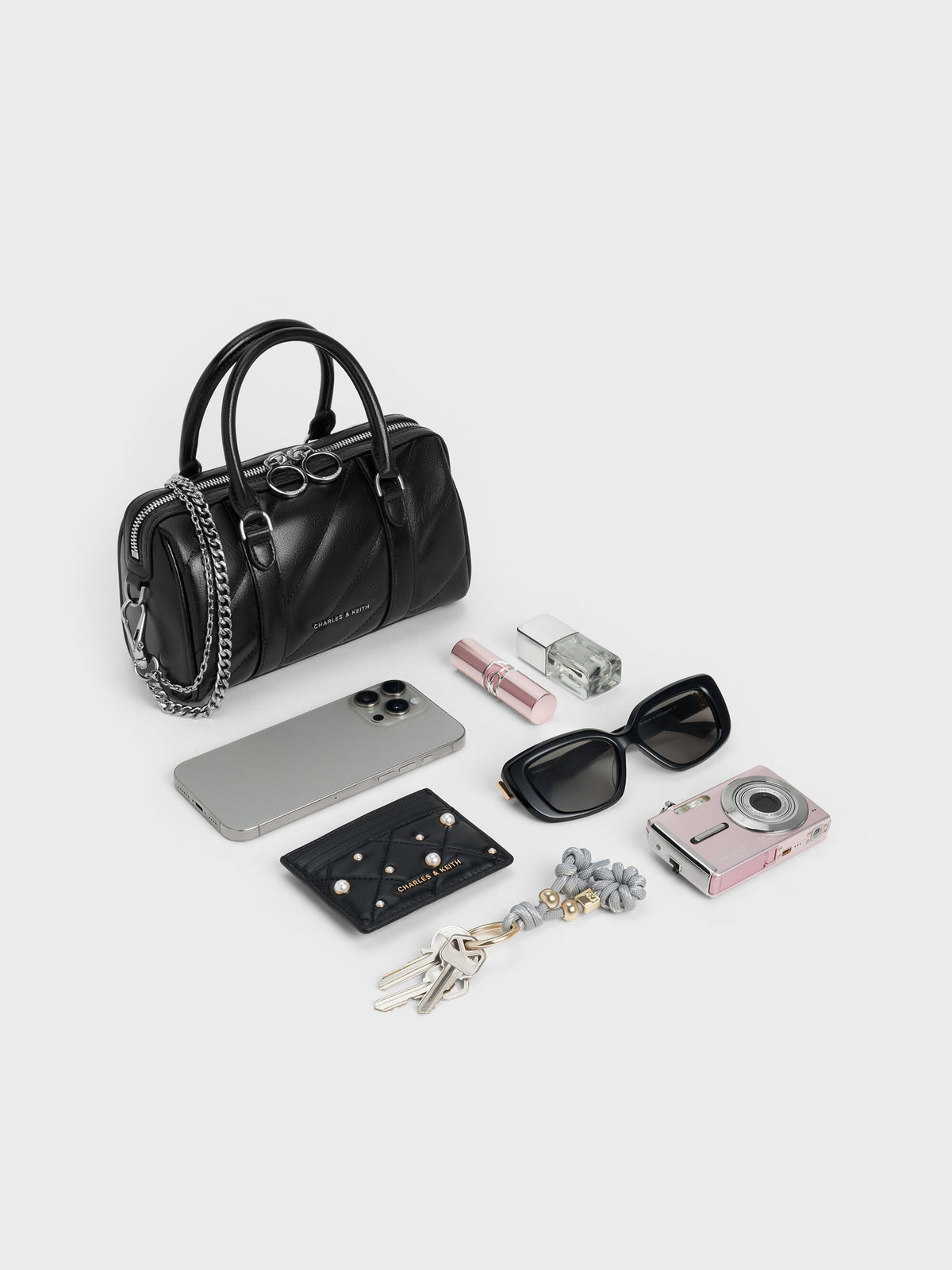 CHARLES & KEITH Everyday | Philomena Bowling Bag - Noir