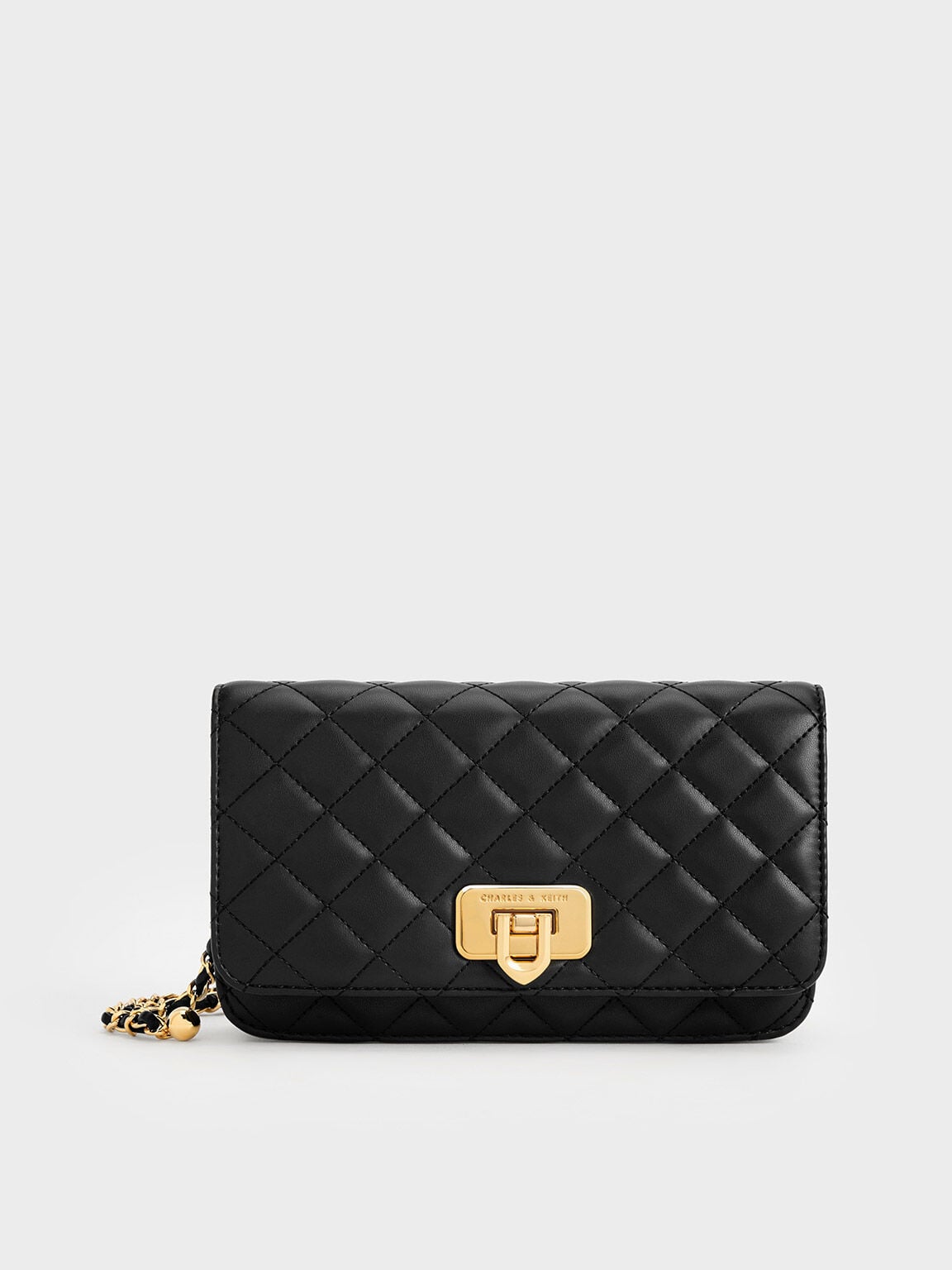 CHARLES & KEITH Best Price | Cressida Quilted Push-Lock Clutch - Black