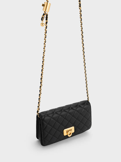 CHARLES & KEITH Best Price | Cressida Quilted Push-Lock Clutch - Black