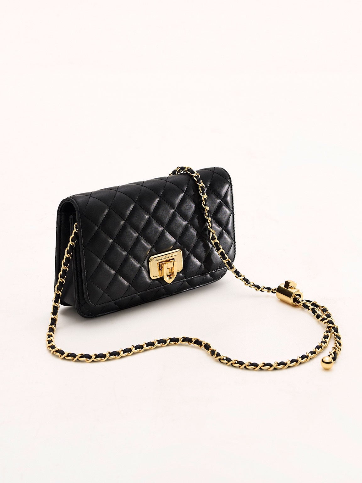 CHARLES & KEITH Best Price | Cressida Quilted Push-Lock Clutch - Black