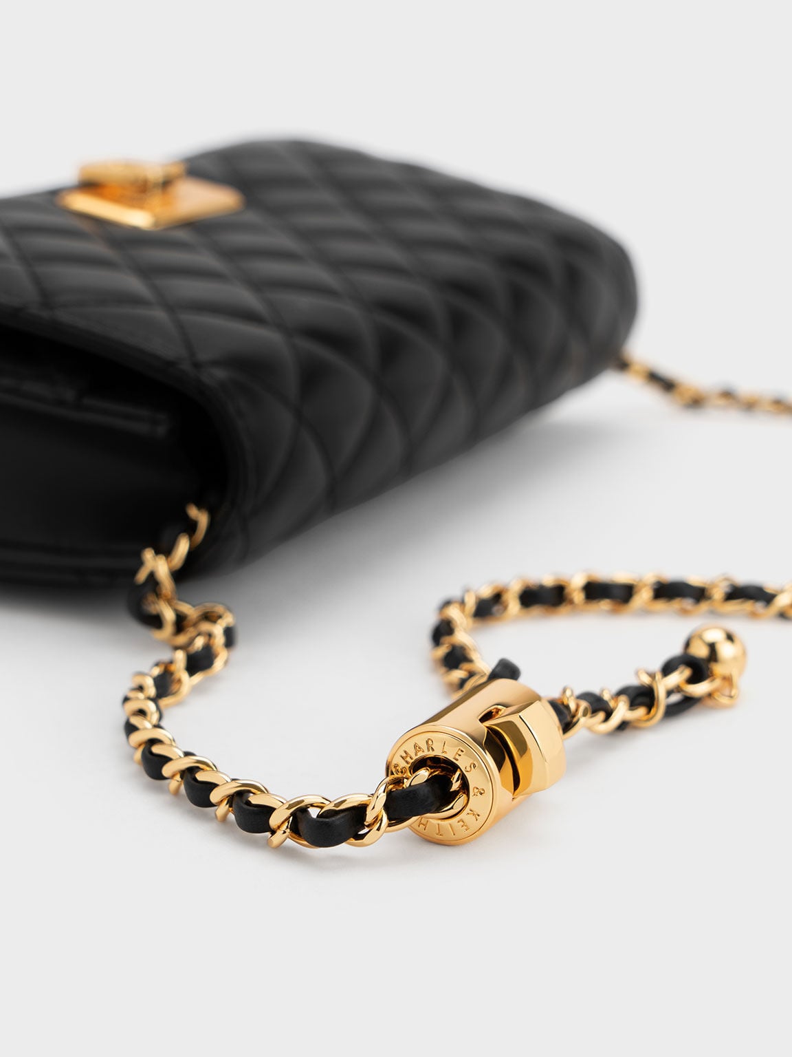 CHARLES & KEITH Best Price | Cressida Quilted Push-Lock Clutch - Black