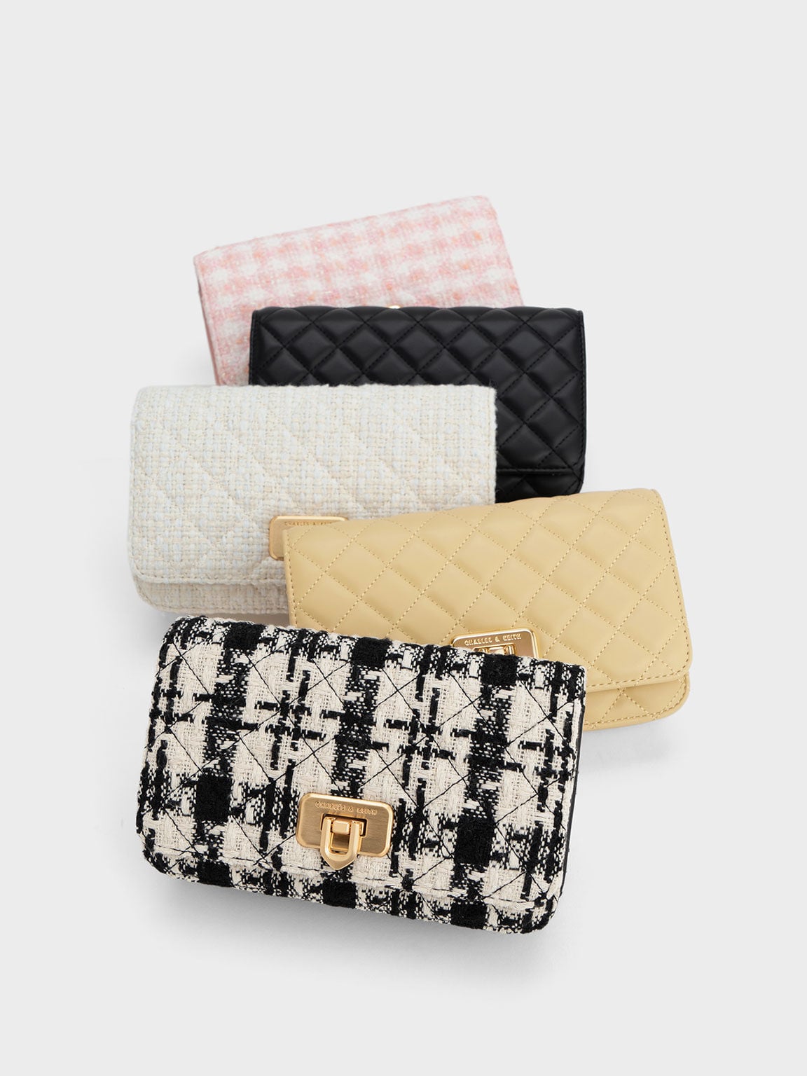 CHARLES & KEITH Best Price | Cressida Quilted Push-Lock Clutch - Black