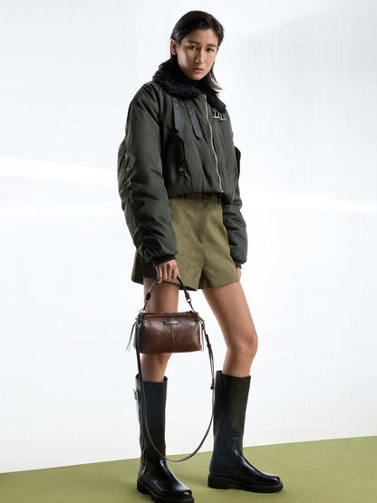 CHARLES & KEITH Essential | Noane Top Handle Bag - Distressed Coffee