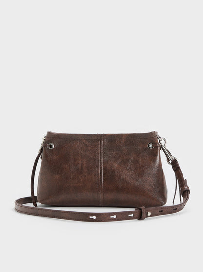 CHARLES & KEITH Essential | Noane Top Handle Bag - Distressed Coffee