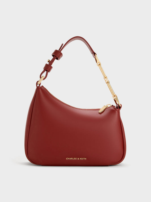 CHARLES & KEITH Value | Mini Agatha Chain-Strap Shoulder Bag - Burgundy