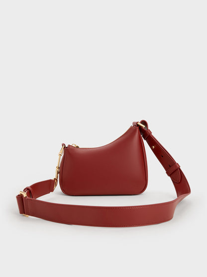 CHARLES & KEITH Value | Mini Agatha Chain-Strap Shoulder Bag - Burgundy
