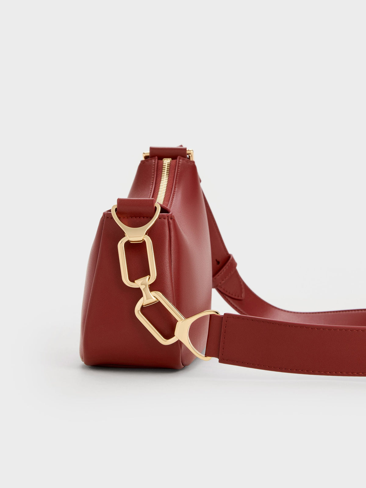 CHARLES & KEITH Value | Mini Agatha Chain-Strap Shoulder Bag - Burgundy