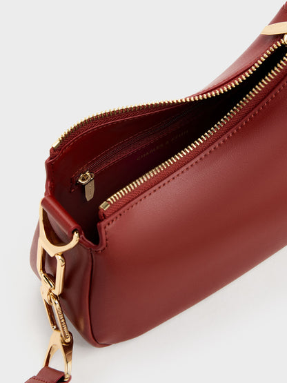 CHARLES & KEITH Value | Mini Agatha Chain-Strap Shoulder Bag - Burgundy