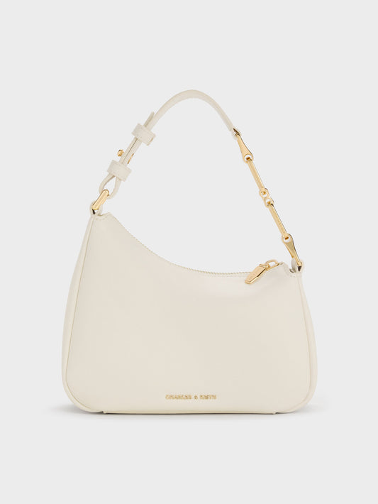 CHARLES & KEITH Value | Mini Agatha Chain-Strap Shoulder Bag - Cream