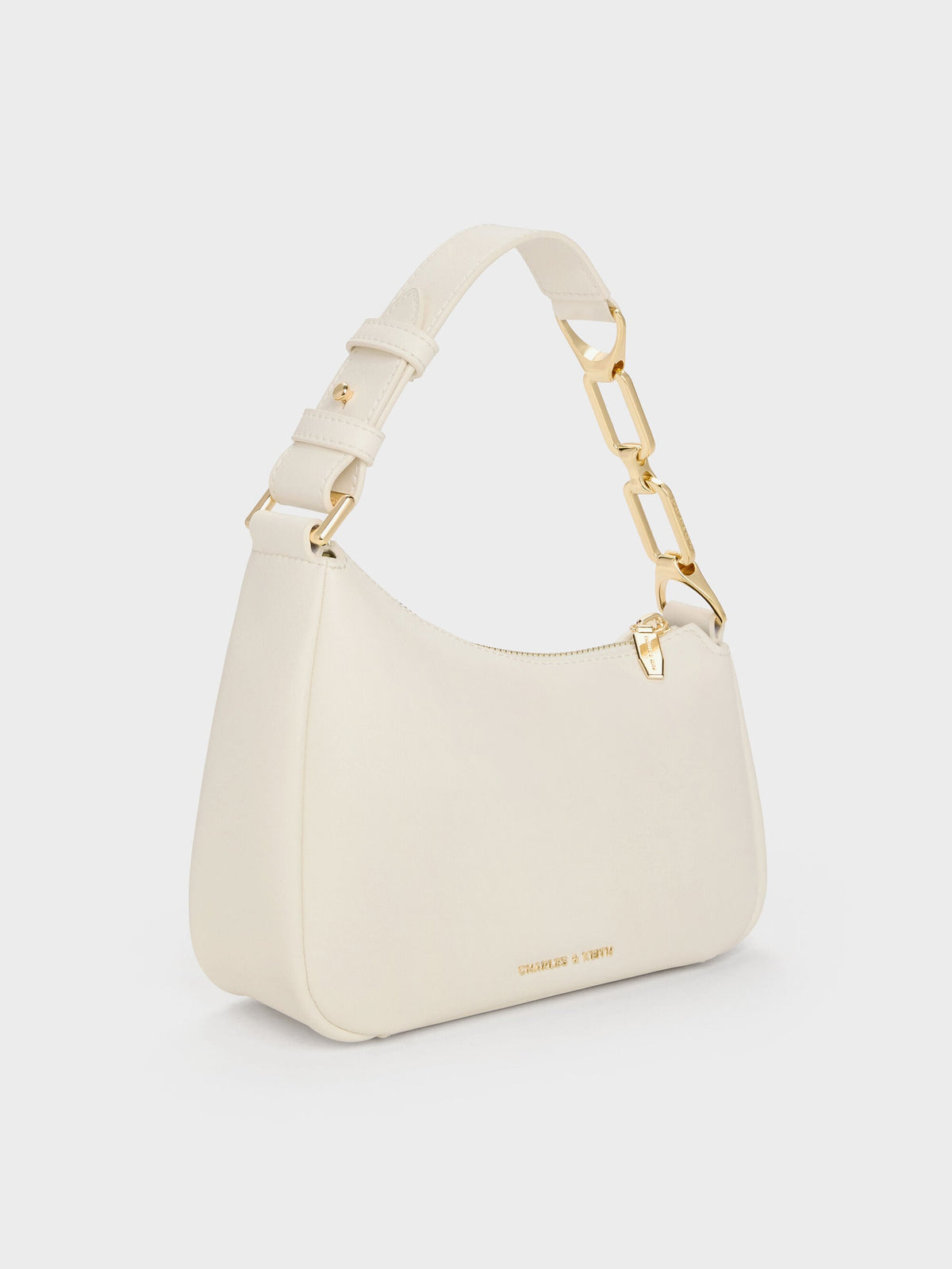 CHARLES & KEITH Value | Mini Agatha Chain-Strap Shoulder Bag - Cream