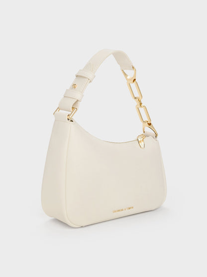 CHARLES & KEITH Value | Mini Agatha Chain-Strap Shoulder Bag - Cream