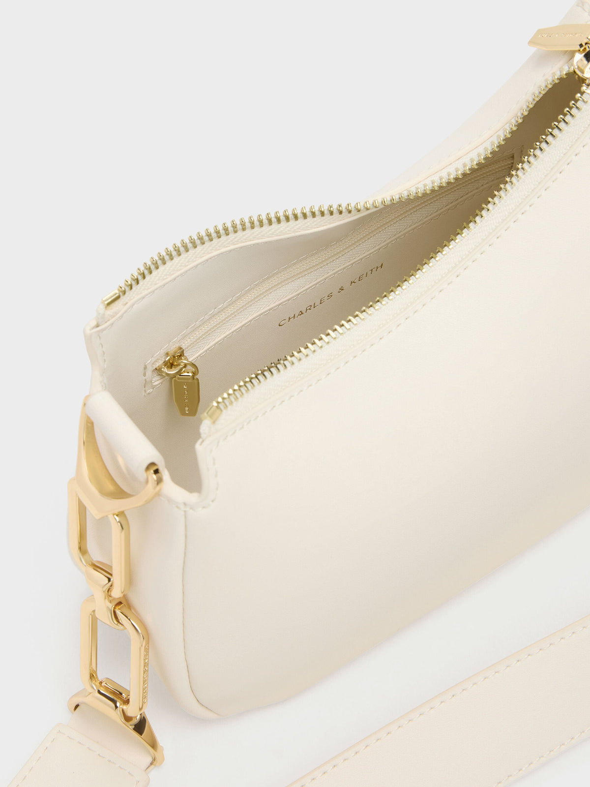 CHARLES & KEITH Value | Mini Agatha Chain-Strap Shoulder Bag - Cream