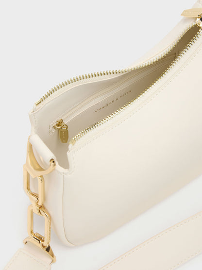 CHARLES & KEITH Value | Mini Agatha Chain-Strap Shoulder Bag - Cream