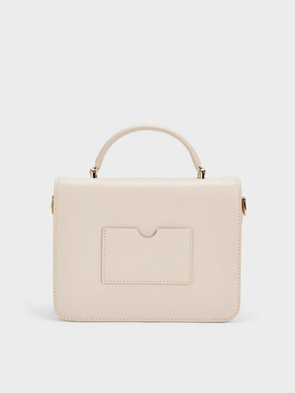 CHARLES & KEITH Special Offer | Octavia Front Flap Top Handle Bag - Ivory