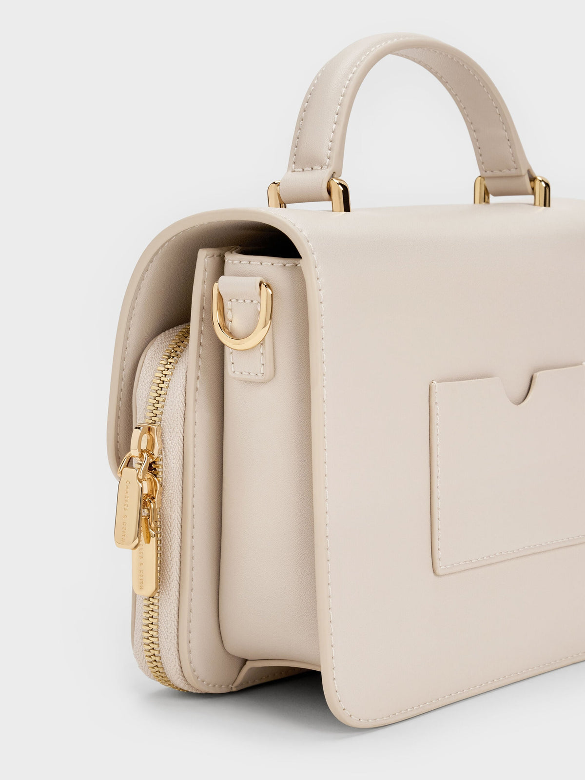 CHARLES & KEITH Special Offer | Octavia Front Flap Top Handle Bag - Ivory
