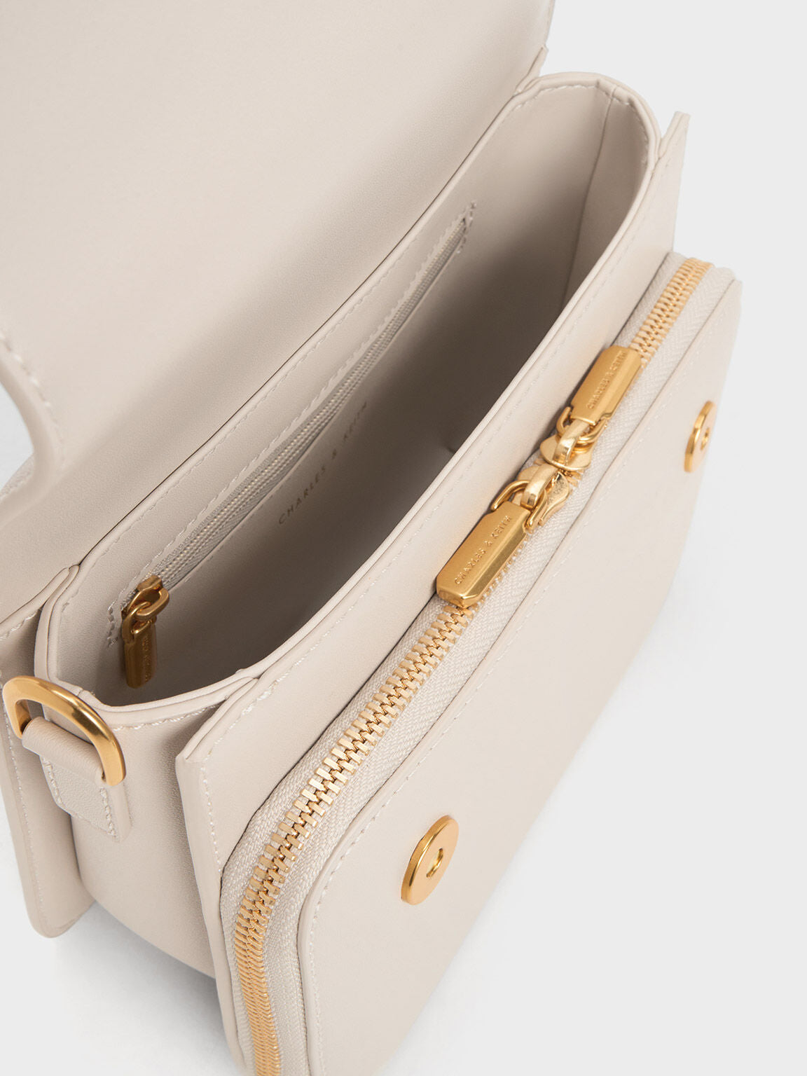 CHARLES & KEITH Special Offer | Octavia Front Flap Top Handle Bag - Ivory