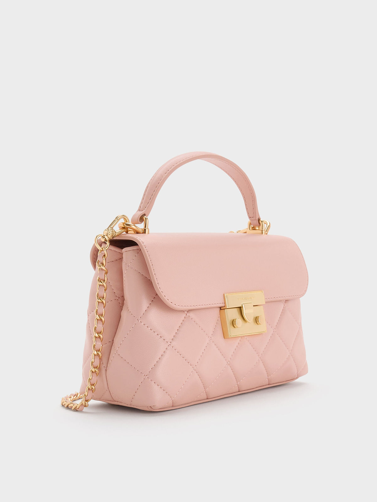 CHARLES & KEITH Hot Sale | Alva Quilted Top Handle Bag - Light Pink
