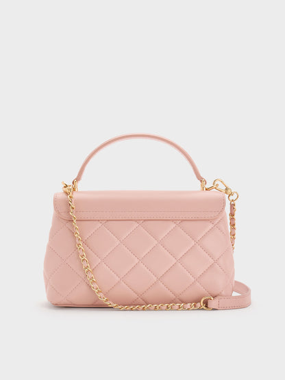 CHARLES & KEITH Hot Sale | Alva Quilted Top Handle Bag - Light Pink