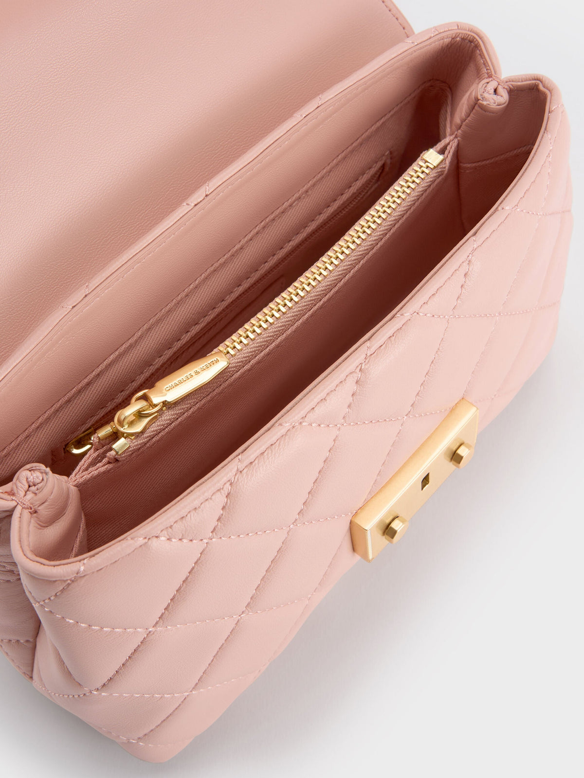 CHARLES & KEITH Hot Sale | Alva Quilted Top Handle Bag - Light Pink