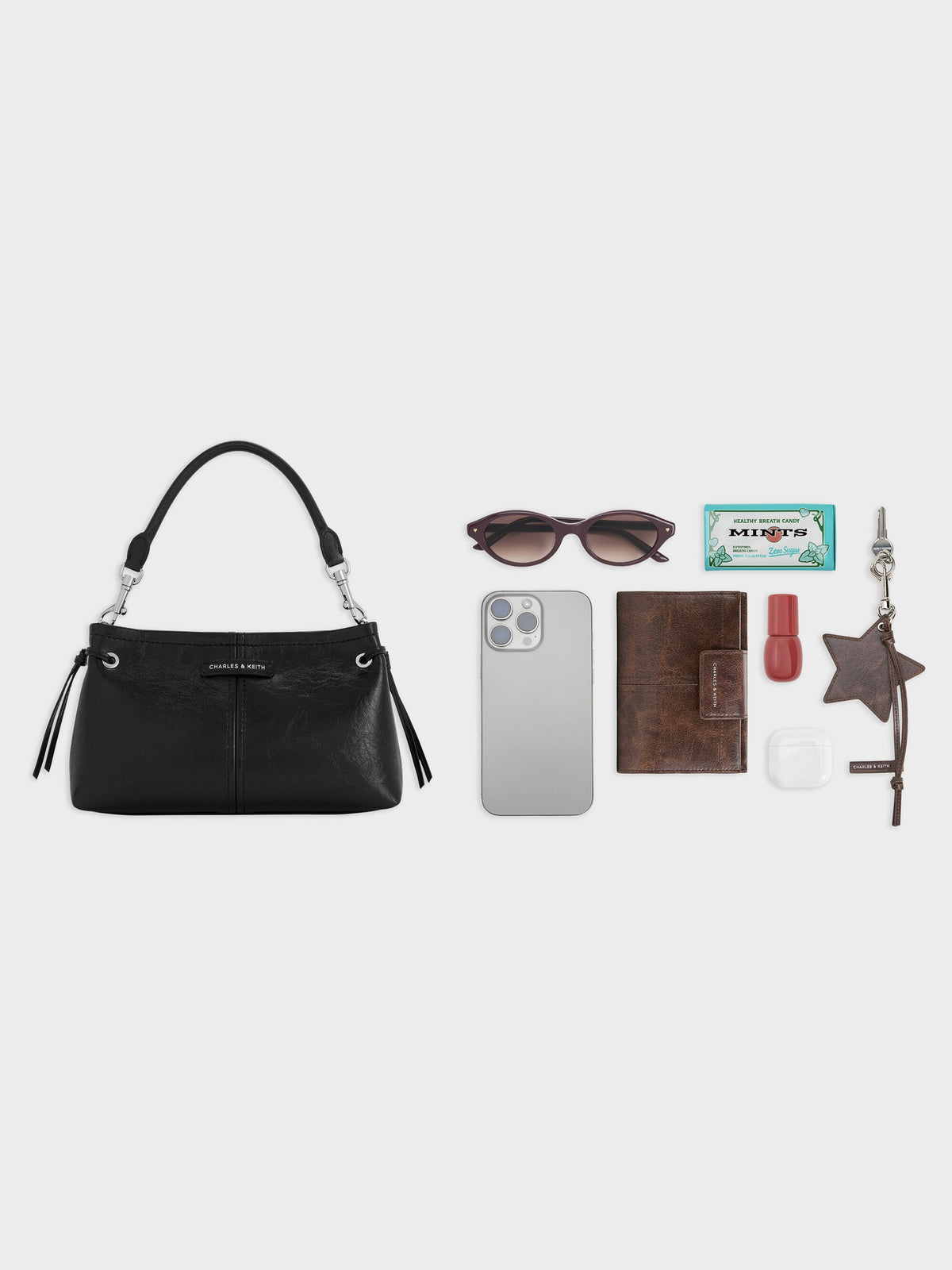 CHARLES & KEITH Deals | Noane Top Handle Bag - Noir