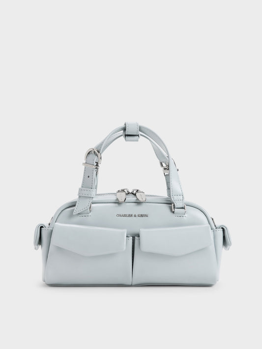 CHARLES & KEITH Classic | Rachel Multi-Pocket Bowling Bag - Sea Salt Blue
