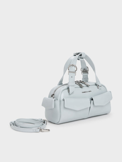 CHARLES & KEITH Classic | Rachel Multi-Pocket Bowling Bag - Sea Salt Blue