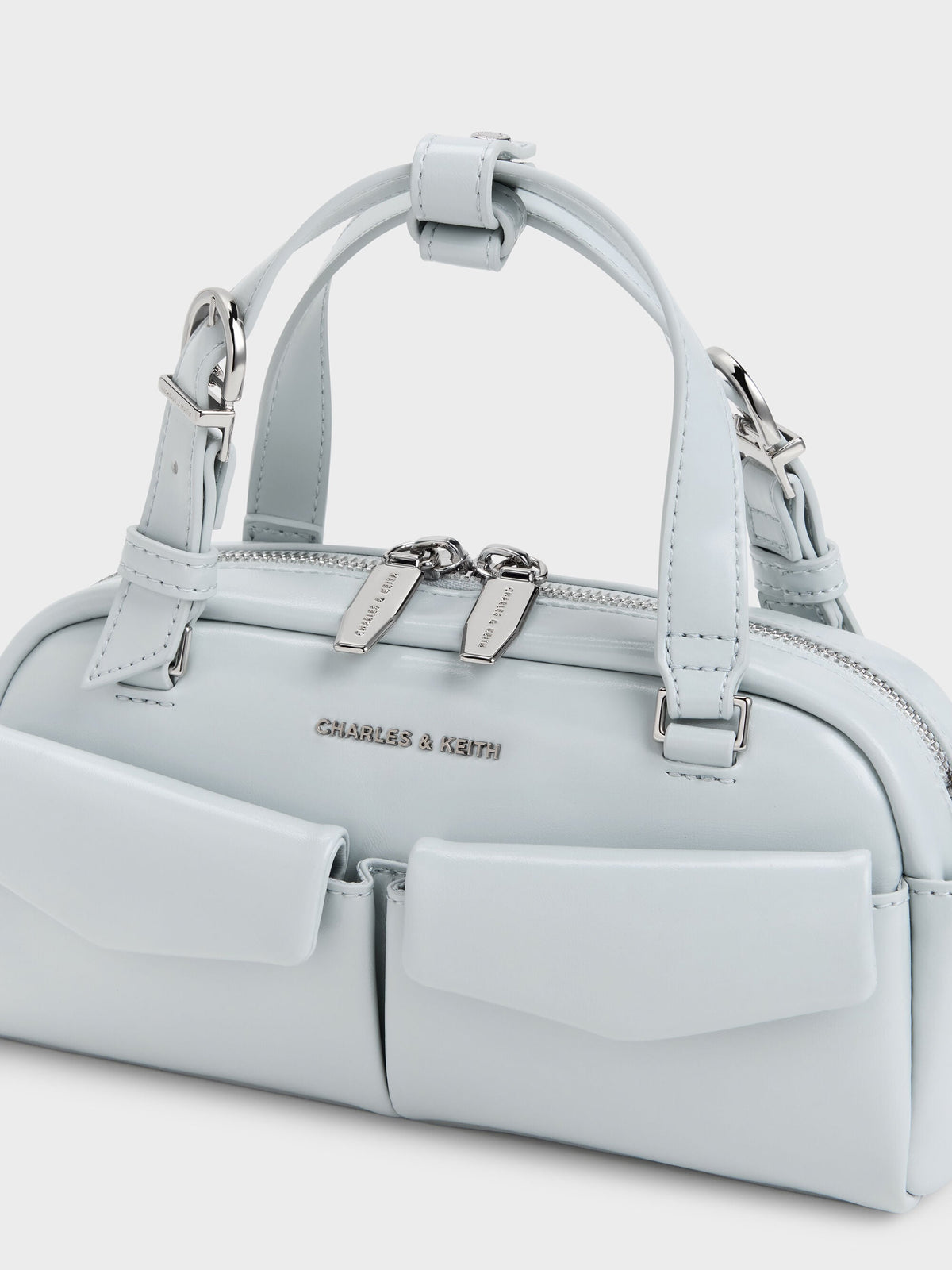 CHARLES & KEITH Classic | Rachel Multi-Pocket Bowling Bag - Sea Salt Blue