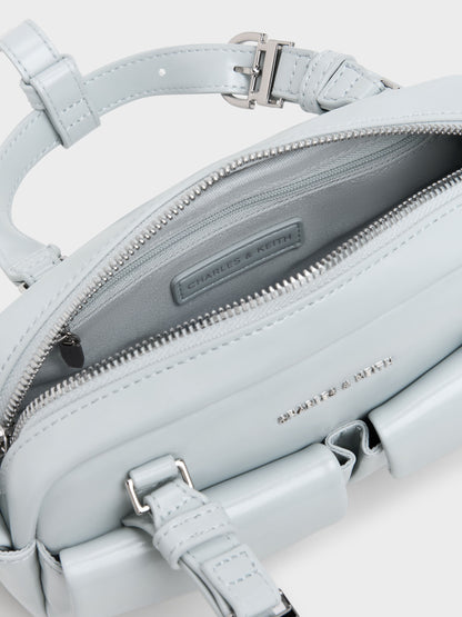 CHARLES & KEITH Classic | Rachel Multi-Pocket Bowling Bag - Sea Salt Blue