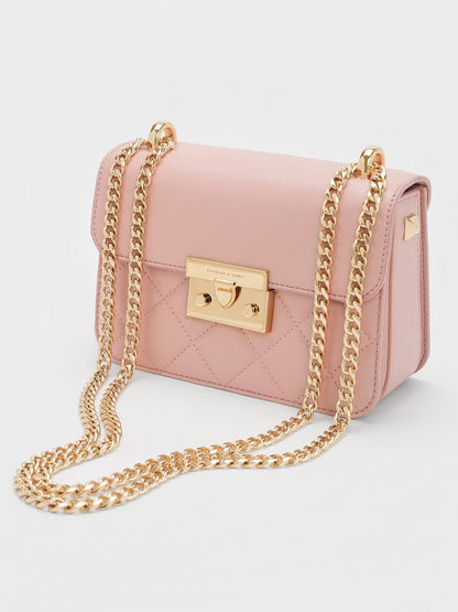 CHARLES & KEITH Discount | Alva Quilted Chain-Handle Bag - Light Pink