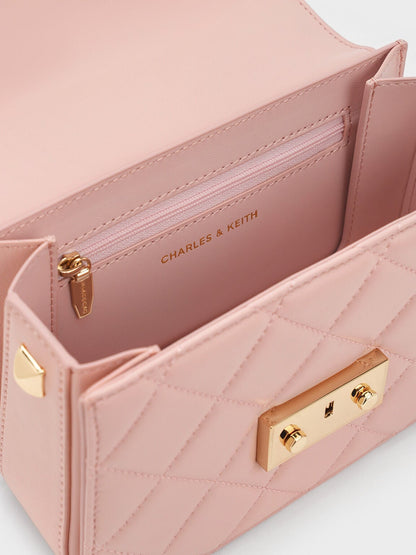 CHARLES & KEITH Discount | Alva Quilted Chain-Handle Bag - Light Pink