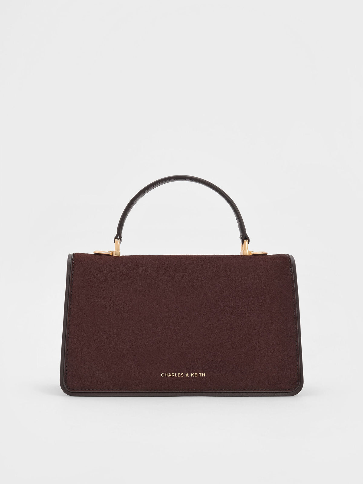 CHARLES & KEITH Exclusive | Arlet Belted Top Handle Bag - Espresso Brown