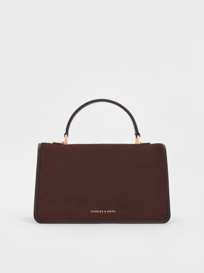 CHARLES & KEITH Exclusive | Arlet Belted Top Handle Bag - Espresso Brown
