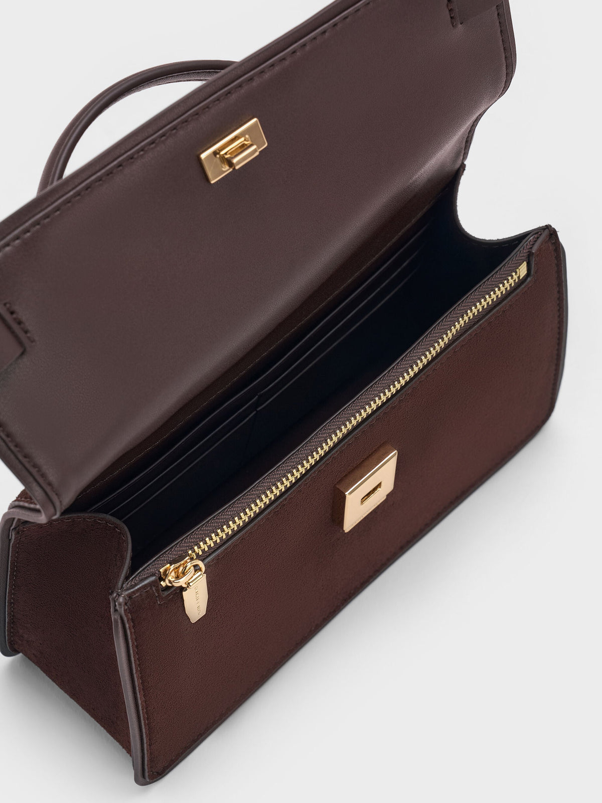 CHARLES & KEITH Exclusive | Arlet Belted Top Handle Bag - Espresso Brown