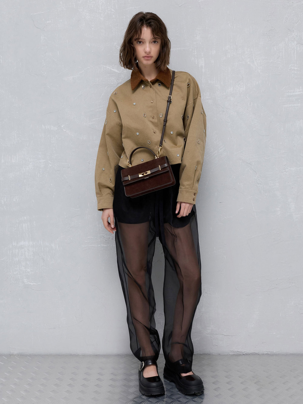 CHARLES & KEITH Exclusive | Arlet Belted Top Handle Bag - Espresso Brown