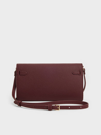 CHARLES & KEITH Customer Favorite | Tricha Knotted-Belt Crossbody Bag - Wineberry Red