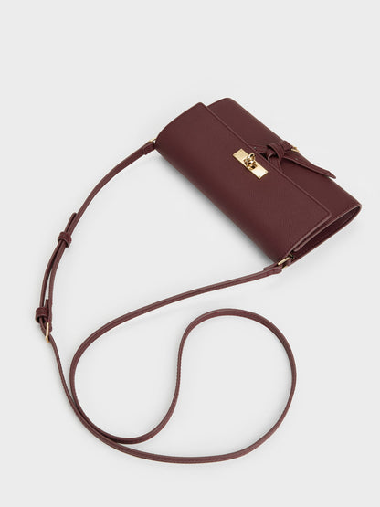 CHARLES & KEITH Customer Favorite | Tricha Knotted-Belt Crossbody Bag - Wineberry Red